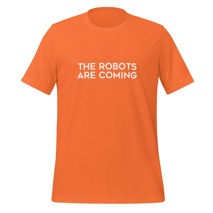 The Robots Are Coming T - Shirt 1 (unisex) - Orange - AI Store
