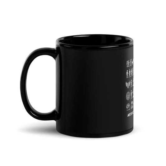 The the Story of Ai in Hieroglyphs Black Glossy Mug.