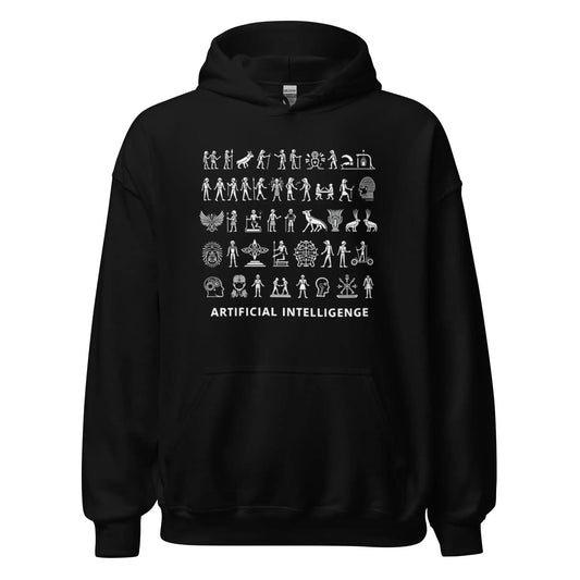 The Story of AI in Hieroglyphs Hoodie (unisex) - Black / M