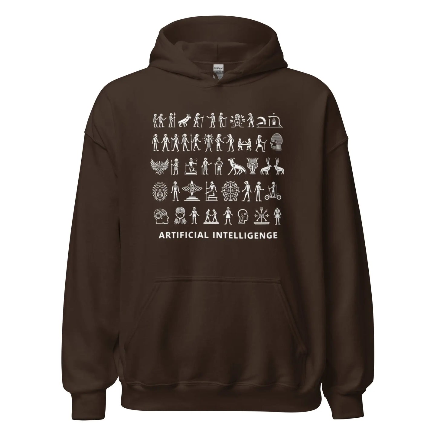 The Story of AI in Hieroglyphs Hoodie (unisex) - Dark Chocolate / M