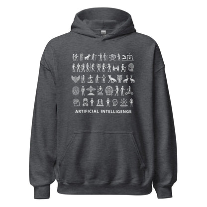 The Story of AI in Hieroglyphs Hoodie (unisex) - Dark Heather / M