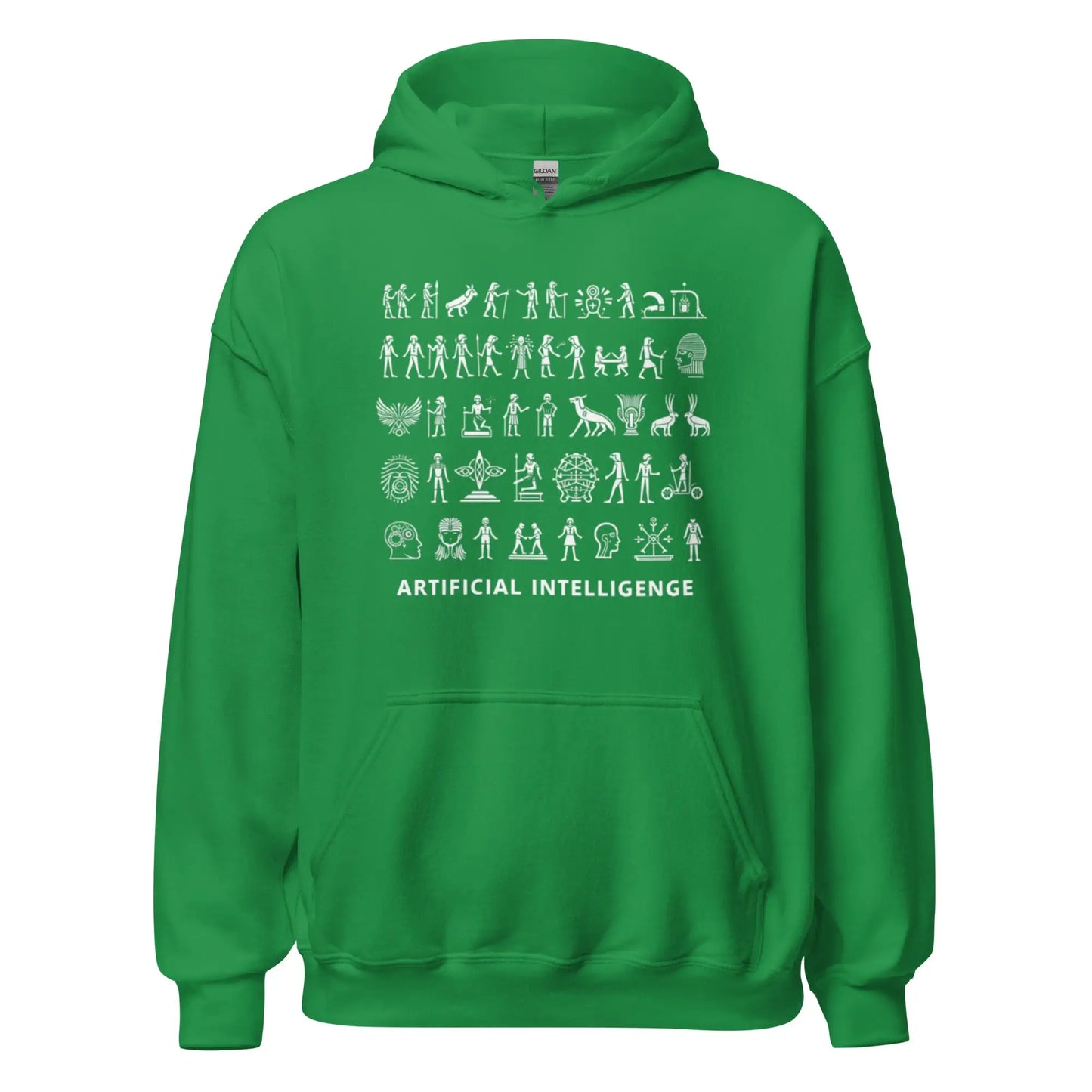 The Story of AI in Hieroglyphs Hoodie (unisex) - Irish Green / M