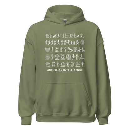 The Story of AI in Hieroglyphs Hoodie (unisex) - Military Green / M