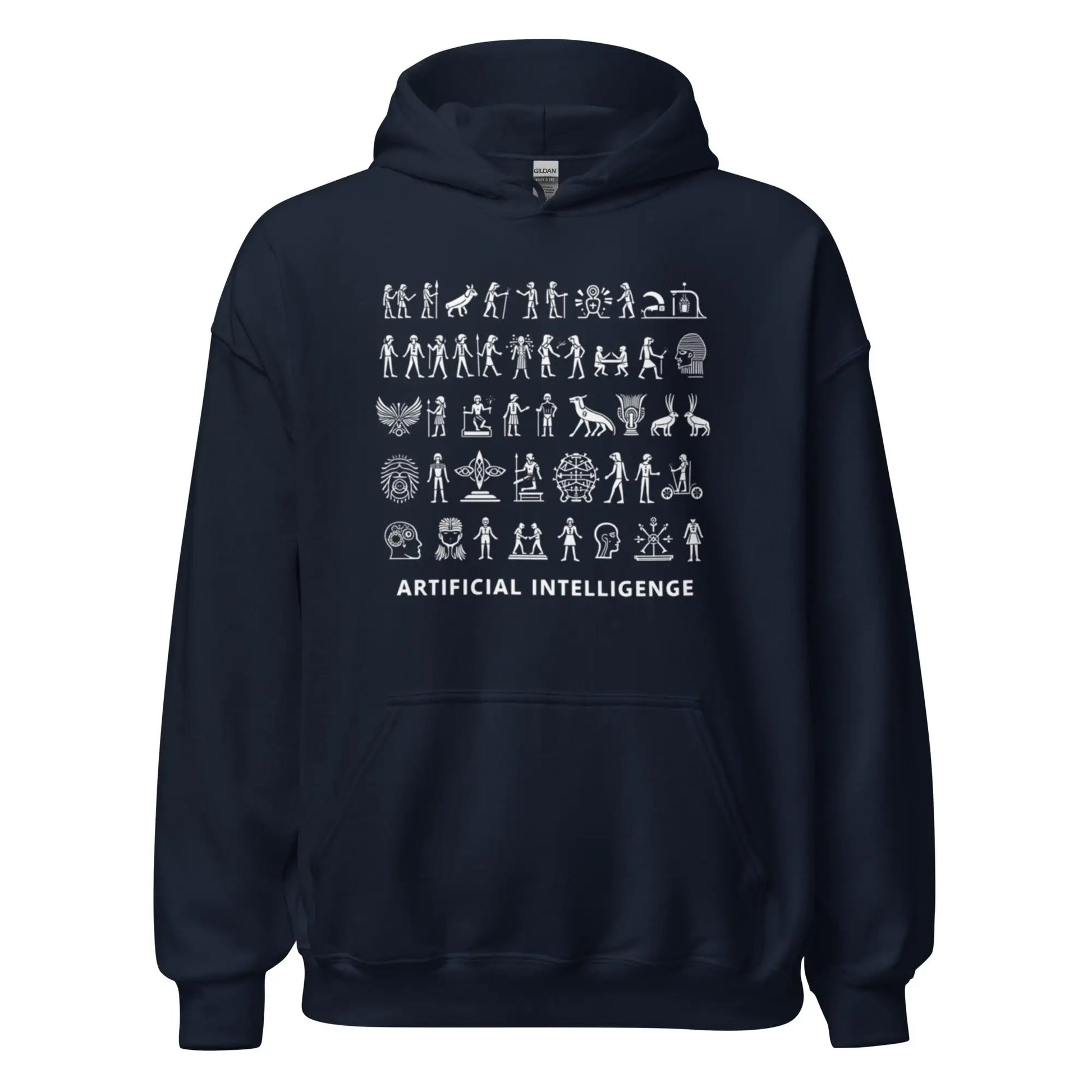 The Story of AI in Hieroglyphs Hoodie (unisex) - Navy / M