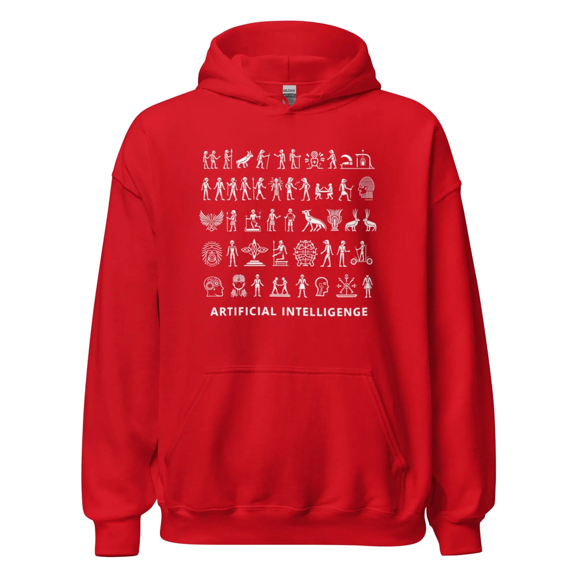 The Story of AI in Hieroglyphs Hoodie (unisex) - Red / M