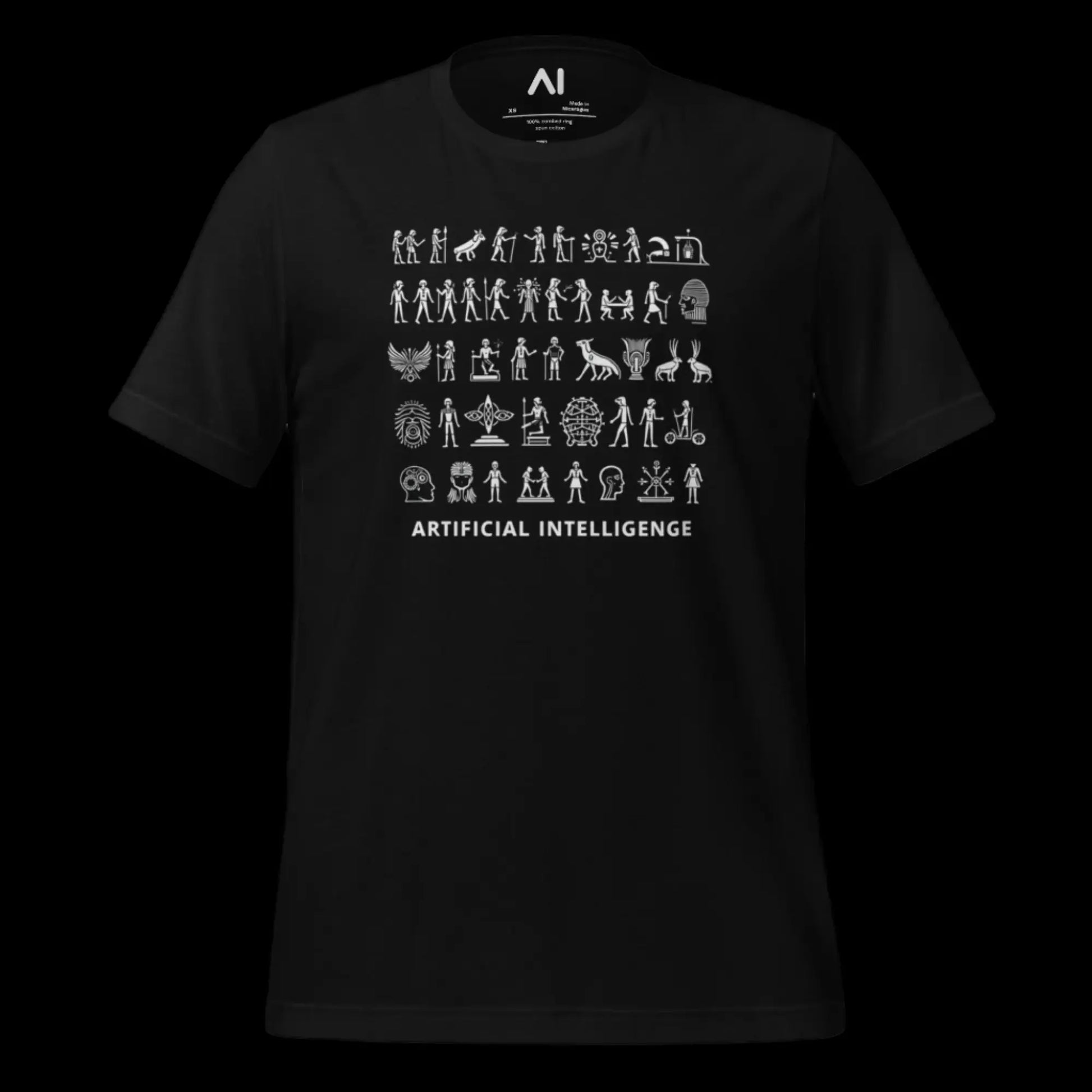 The Story of AI in Hieroglyphs T-Shirt (unisex)