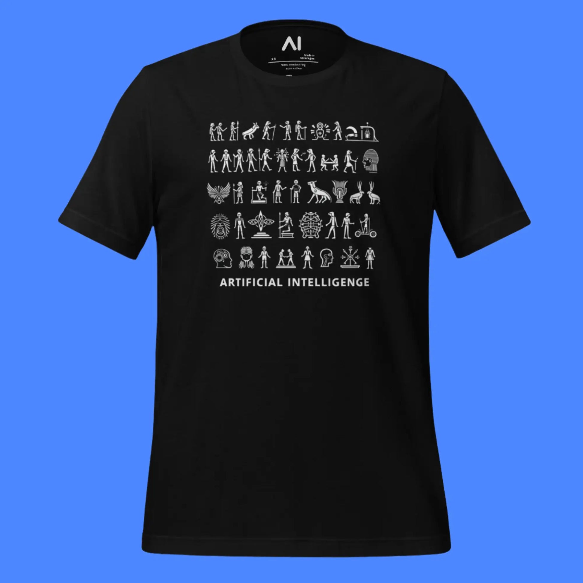 The Story of AI in Hieroglyphs T-Shirt (unisex)