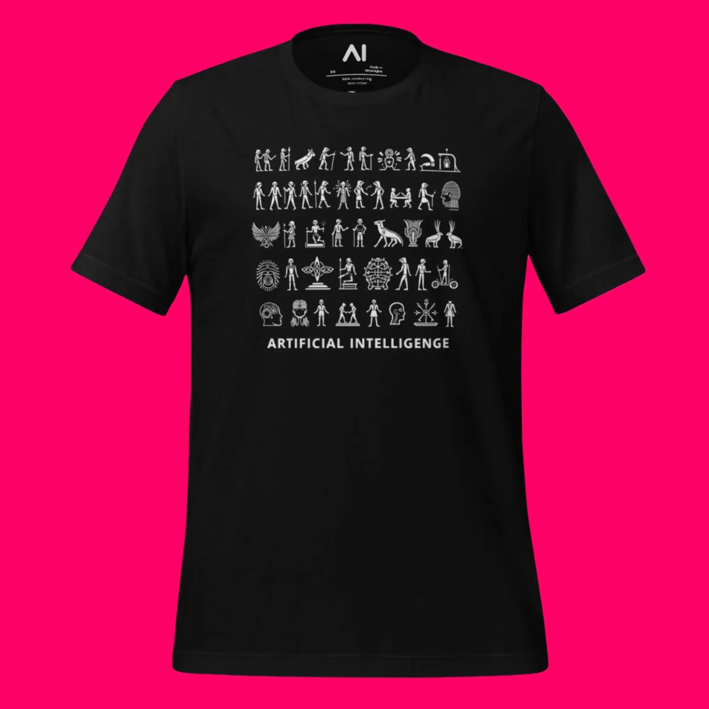 The Story of AI in Hieroglyphs T-Shirt (unisex)