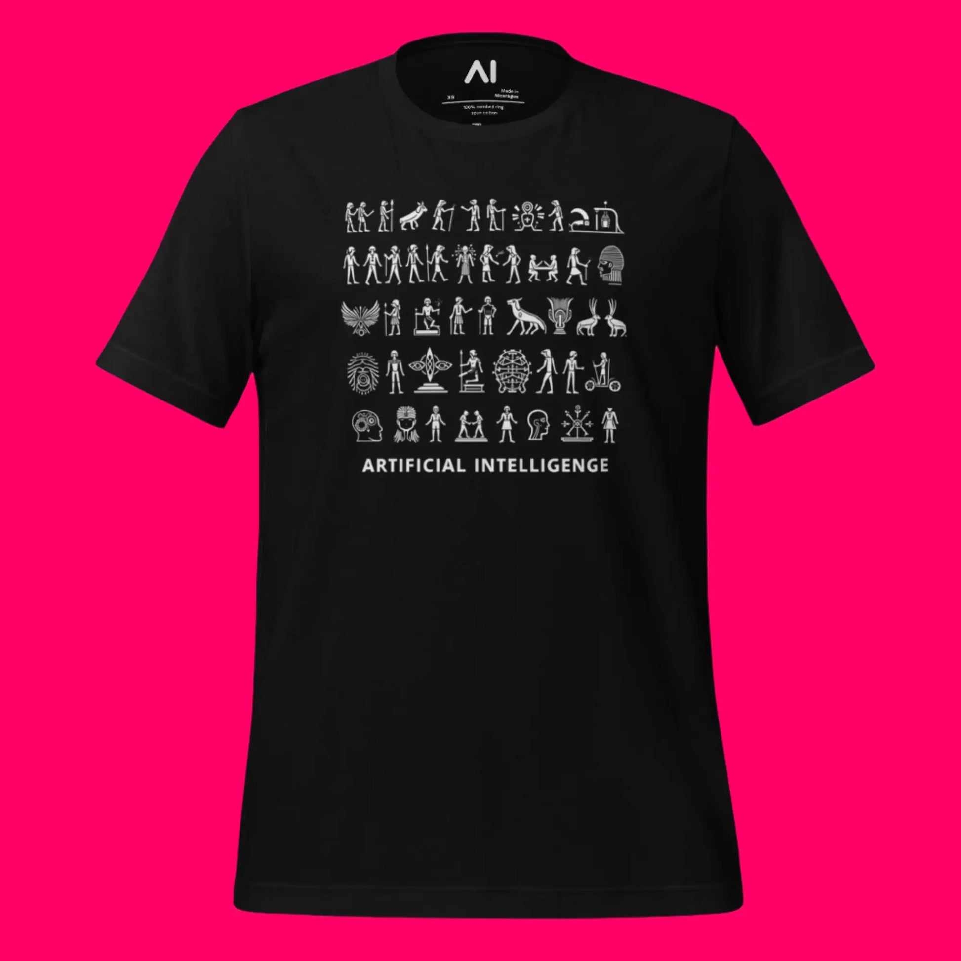 The Story of AI in Hieroglyphs T-Shirt (unisex)