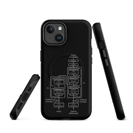 The the Transformer Model Architecture on Black Magsafe® Tough Case for Iphone® Iphone 14.