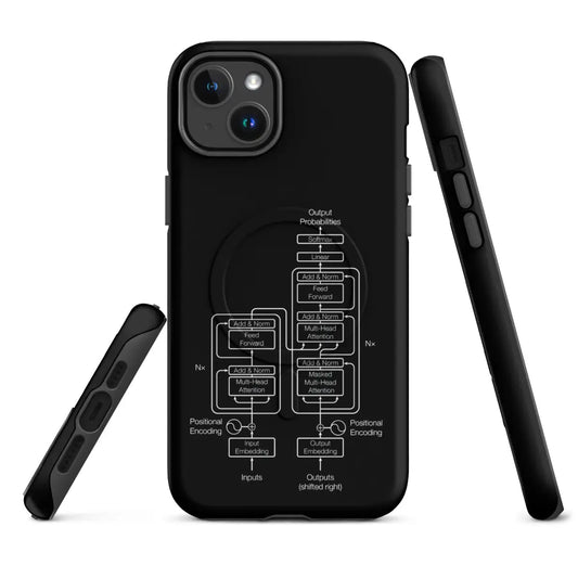 The the Transformer Model Architecture on Black Magsafe® Tough Case for Iphone® Iphone 14 Plus.