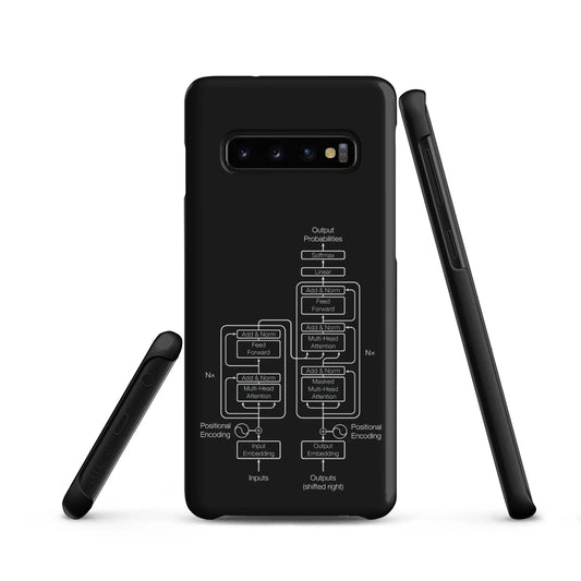 The the Transformer Model Architecture on Black Snap Case for Samsung® Samsung Galaxy S10.