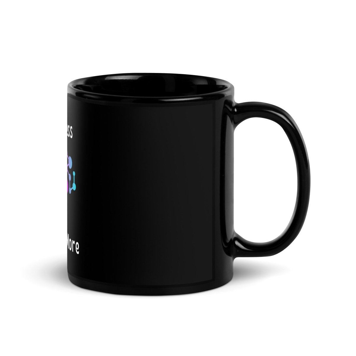 Think Less ChatGPT More Brain Black Glossy Mug - 11 oz - AI Store