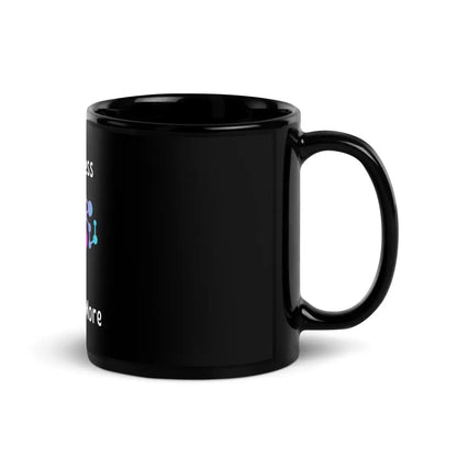 Think Less ChatGPT More Brain Black Glossy Mug