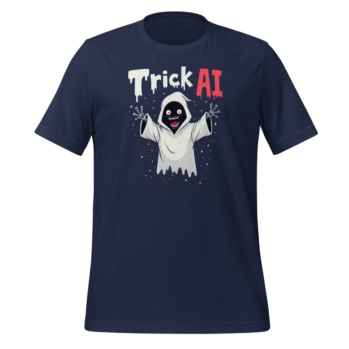 Trick AI Ghost Robot T-Shirt (unisex) - Navy - AI Store