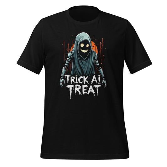 Trick AI Treak Ghost Robot T-Shirt 2 (unisex) 🎃 - Black - AI Store