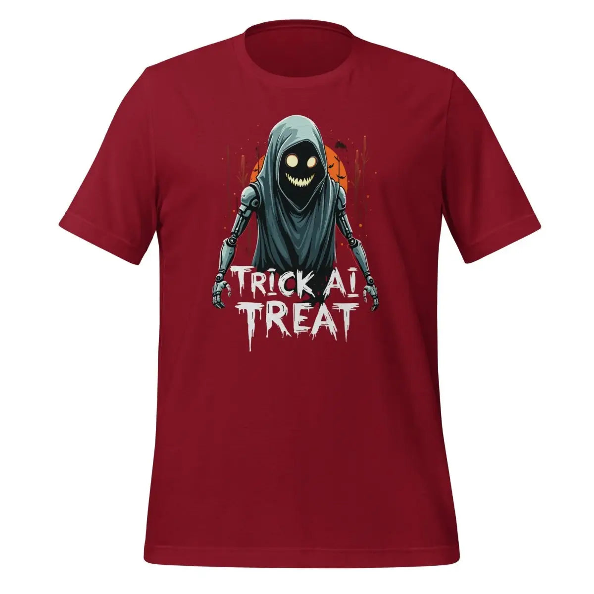 Trick AI Treat Ghost Robot T-Shirt 2 (unisex) 🎃 - Cardinal / M