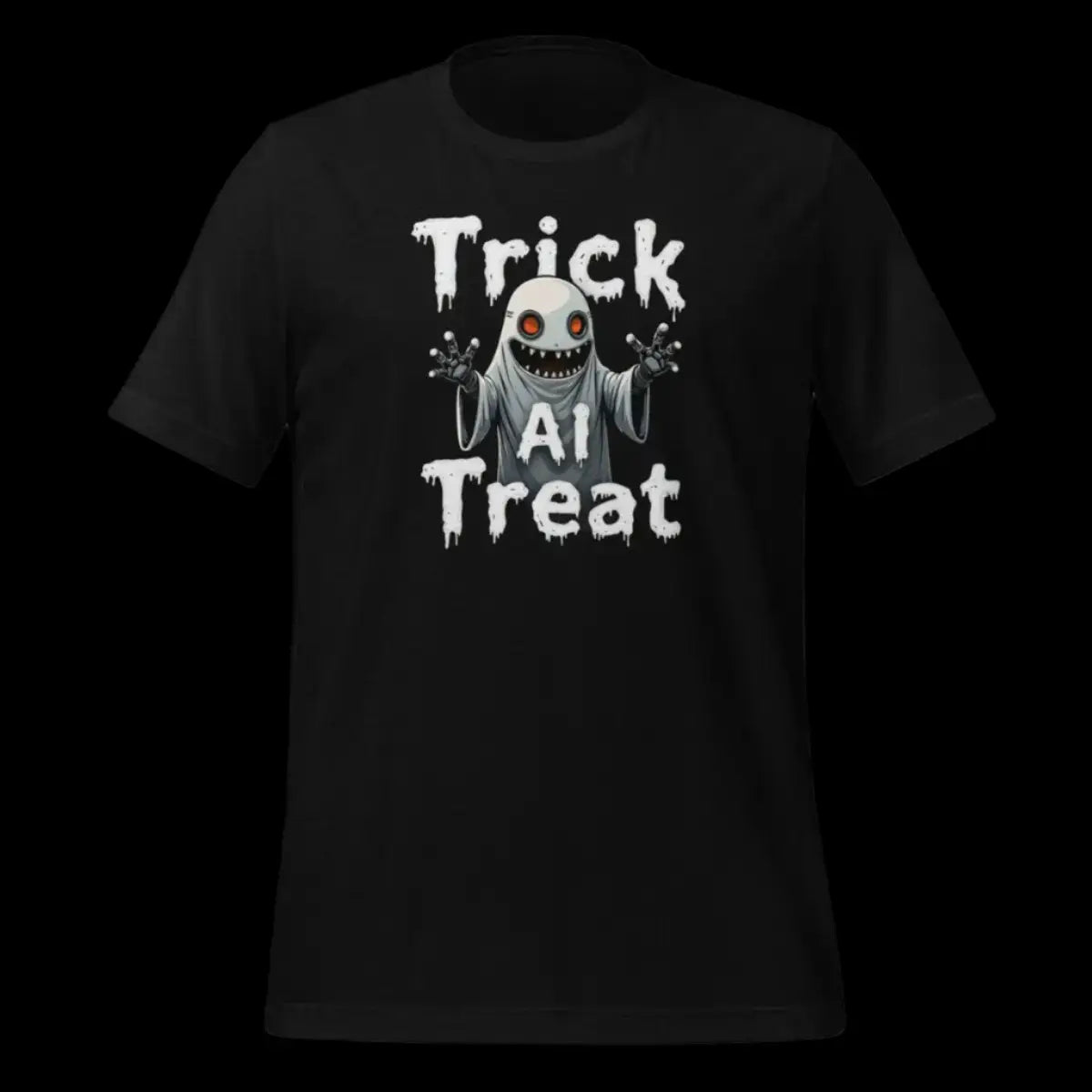 Trick AI Treat Ghost Robot T-Shirt (unisex) 🎃