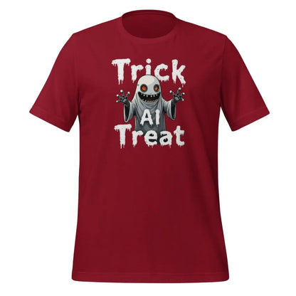 Trick AI Treat Ghost Robot T-Shirt (unisex) 🎃 - Cardinal / M