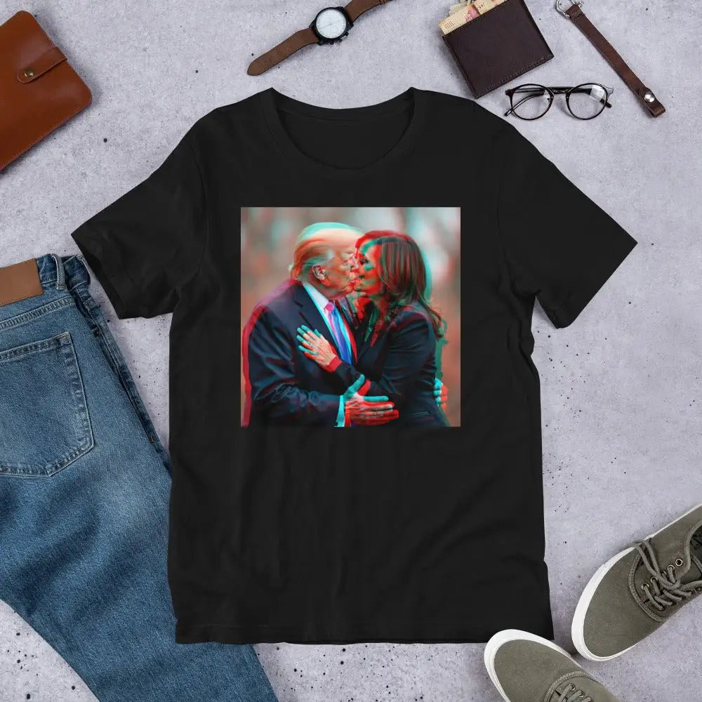 Trump Kissing Kamala Stereoscopic 3D Effect T-Shirt (unisex)