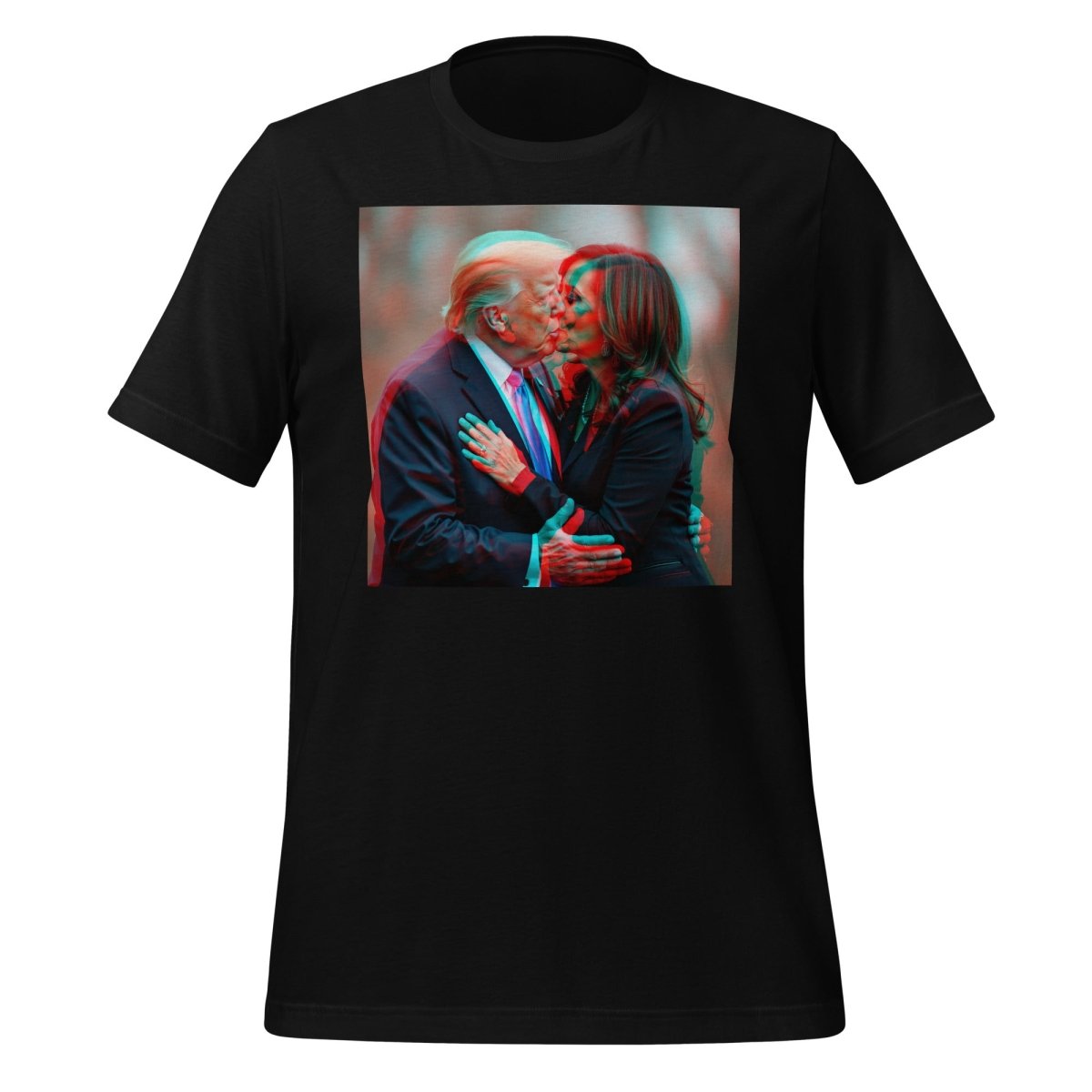 Trump Kissing Kamala Stereoscopic 3D Effect T-Shirt (unisex) - Black - AI Store