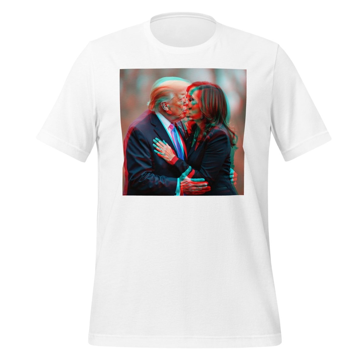 Trump Kissing Kamala Stereoscopic 3D Effect T-Shirt (unisex) - White - AI Store