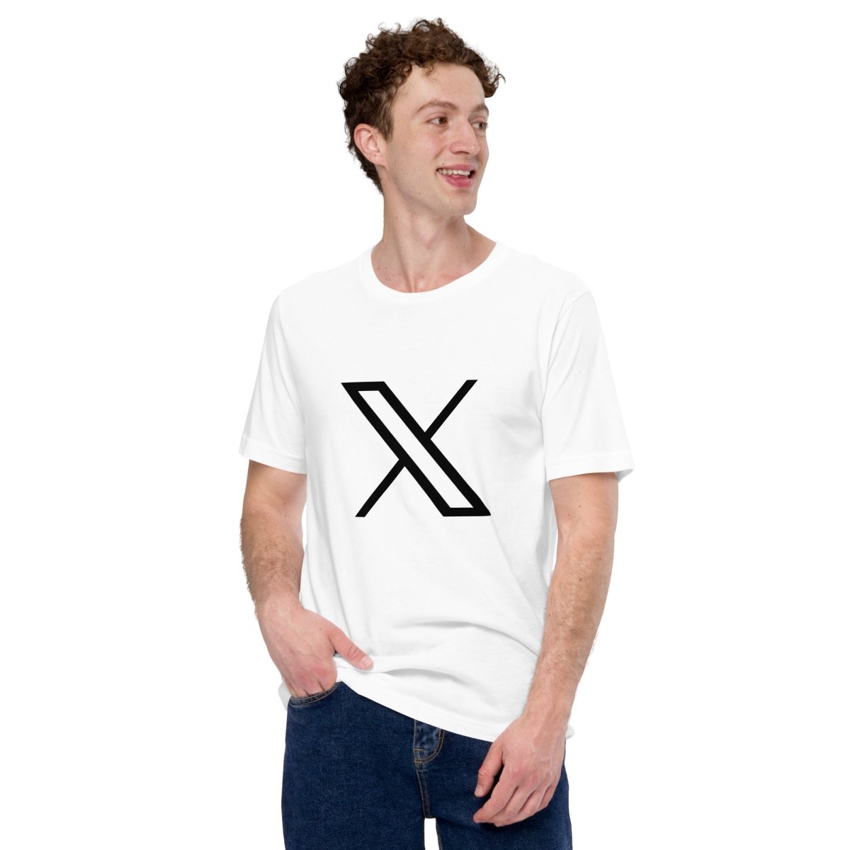 Twitter X Black Logo T - Shirt (unisex) - White - AI Store