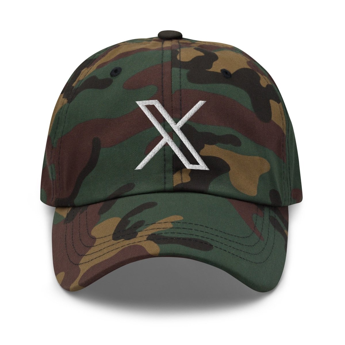 Twitter X Logo Embroidered Cap - Green Camo - AI Store