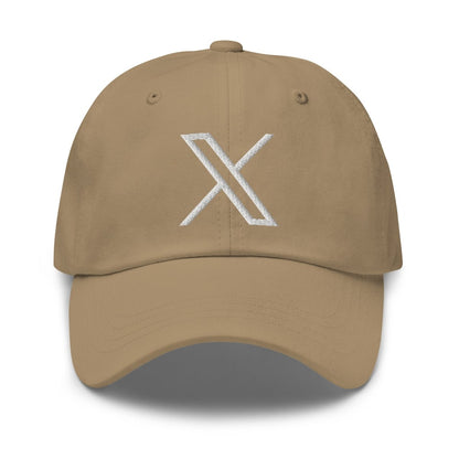 Twitter X Logo Embroidered Cap - Khaki - AI Store