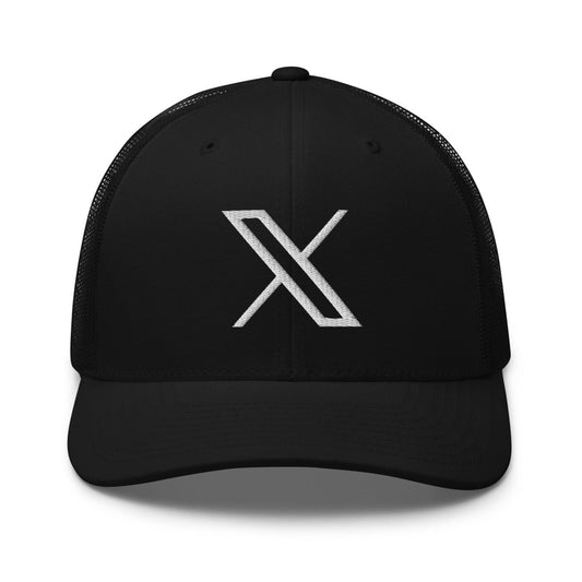 Twitter X Logo Embroidered Trucker Cap - AI Store