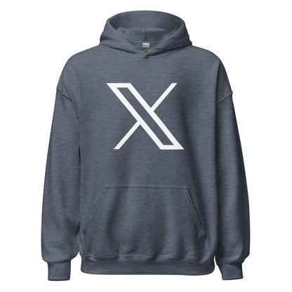 Twitter X Logo Hoodie (unisex) - Heather Sport Dark Navy / M