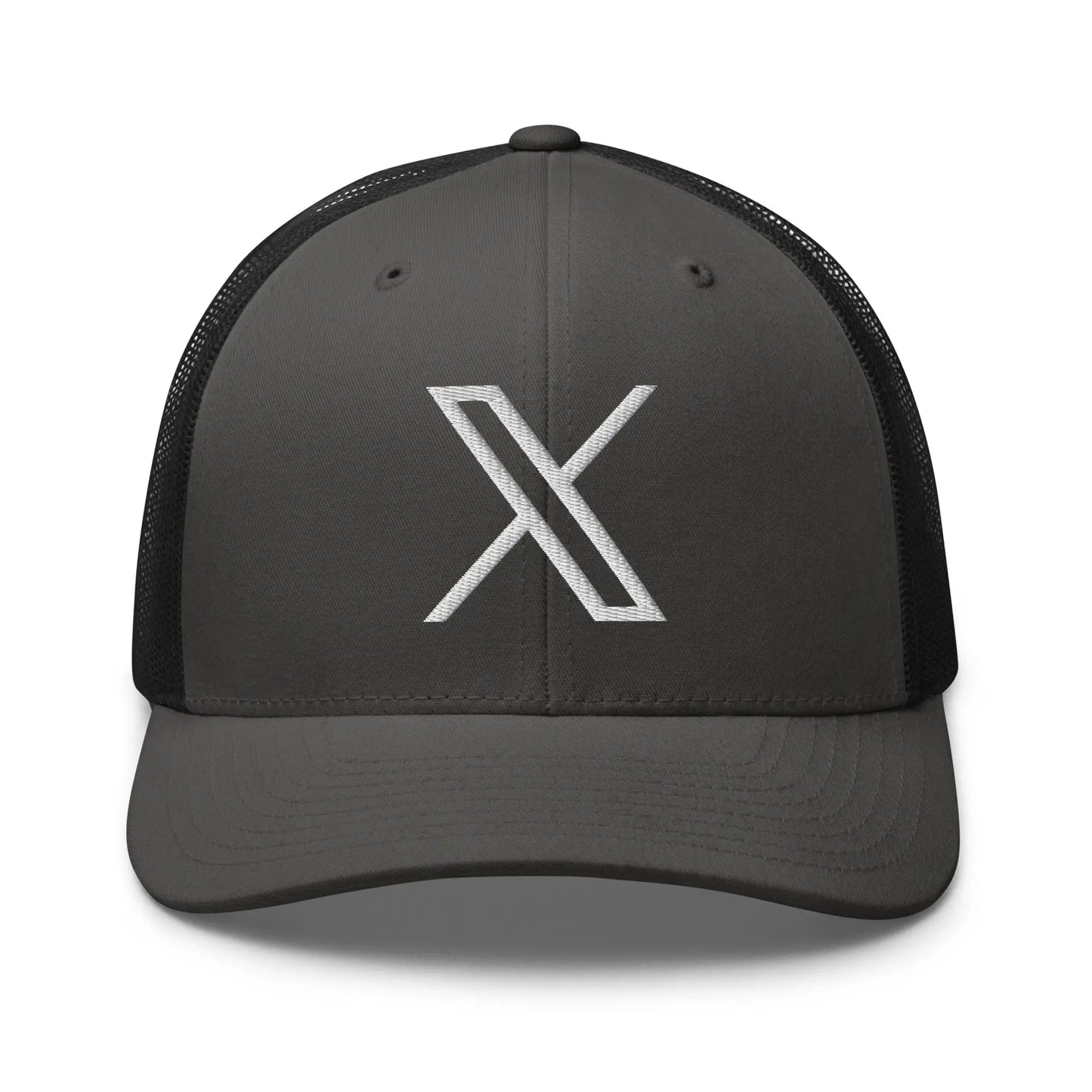 Twitter X Logo Trucker Cap - Charcoal/ Black