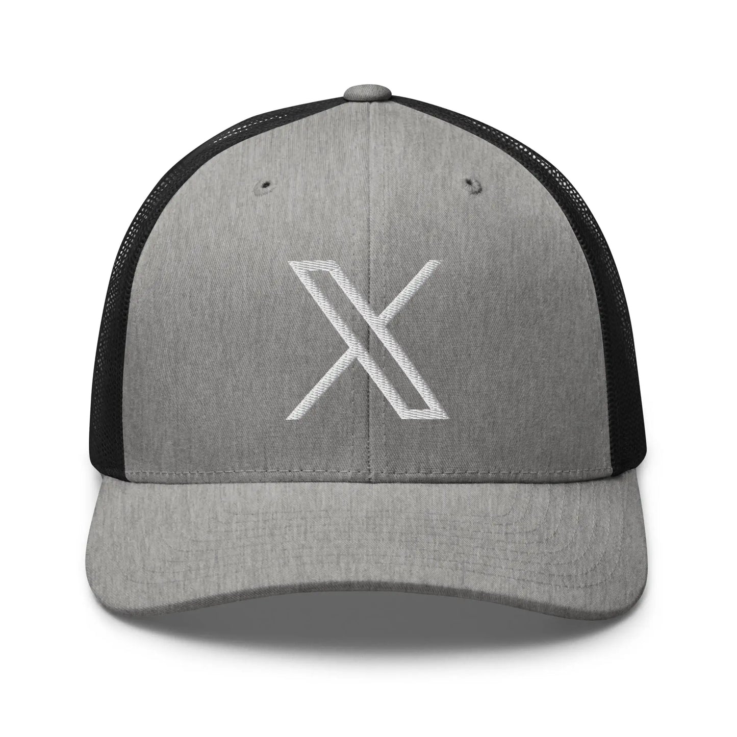 Twitter X Logo Trucker Cap - Heather/ Black