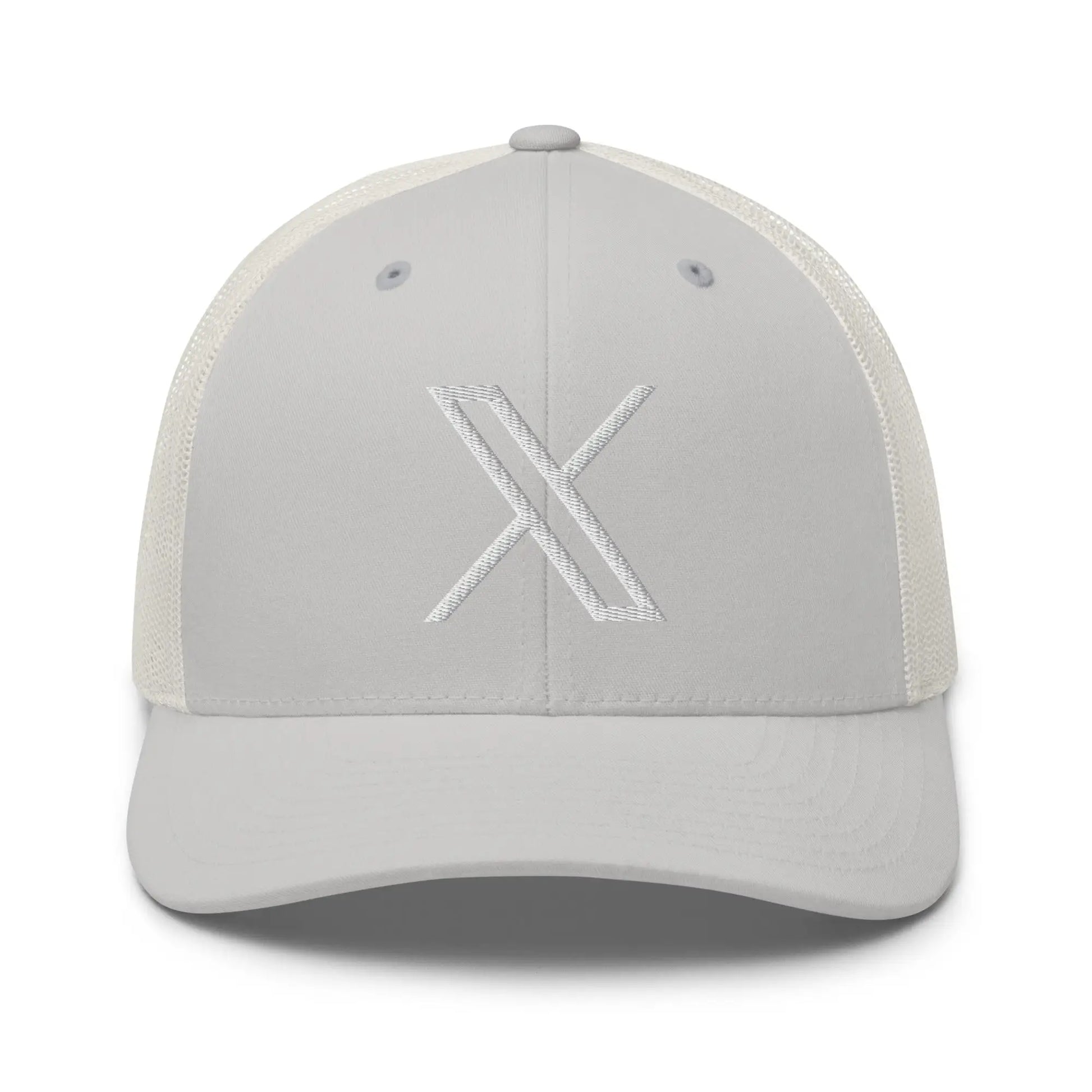 Twitter X Logo Trucker Cap - Silver