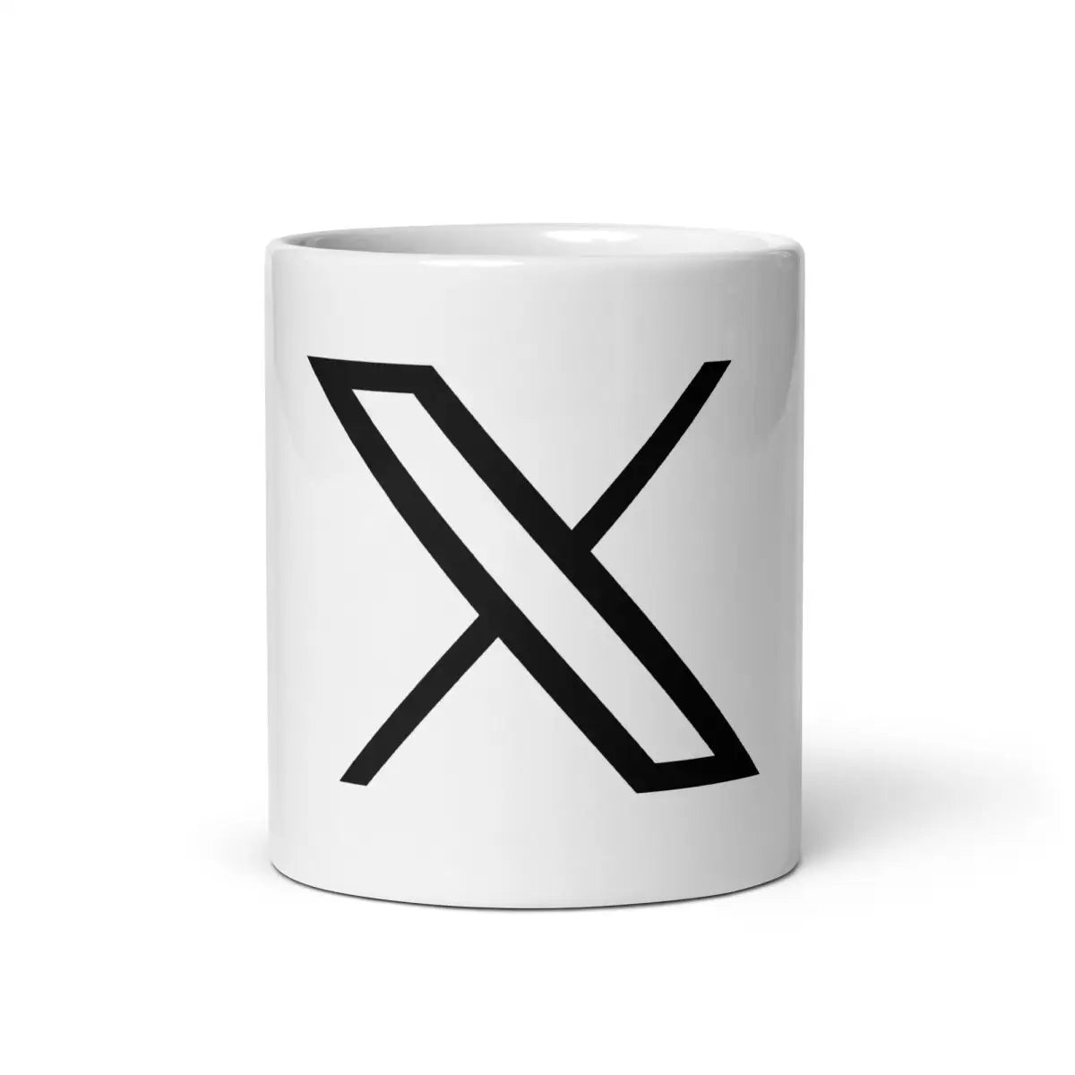 Twitter X Logo White Glossy Mug - 11 oz