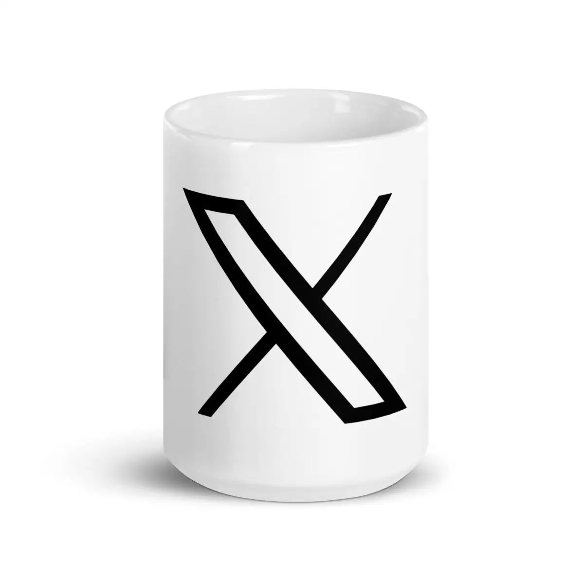 Twitter X Logo White Glossy Mug - 20 oz