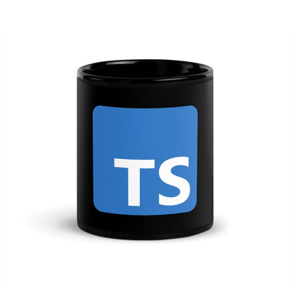 TypeScript Logo Black Glossy Mug - 11 oz - AI Store