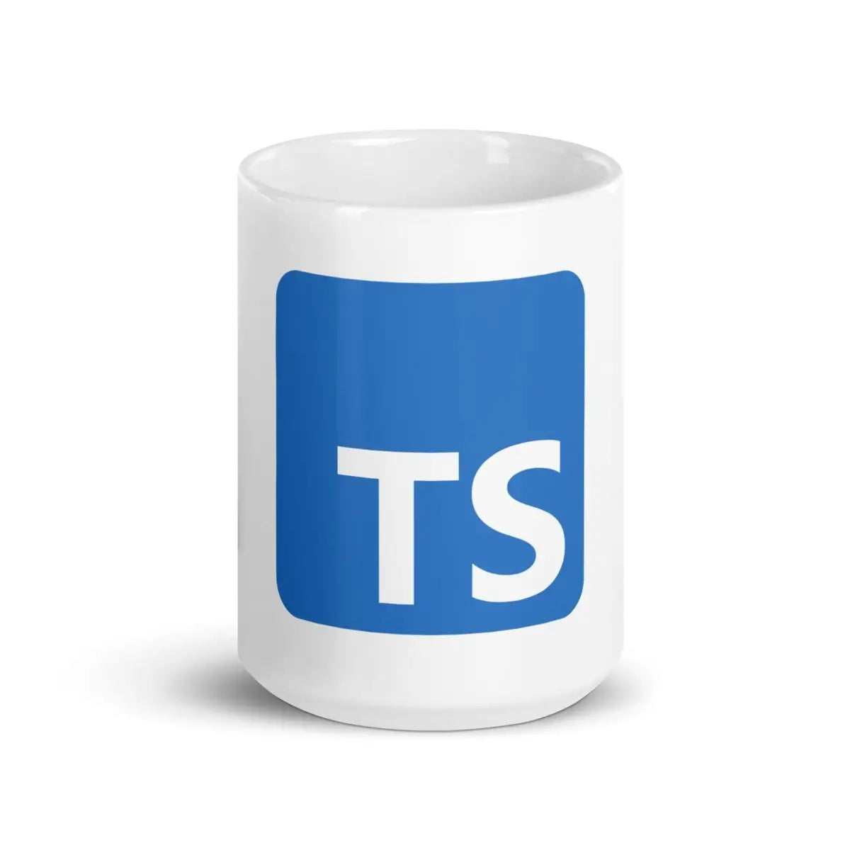 TypeScript Logo on White Glossy Mug - 15 oz