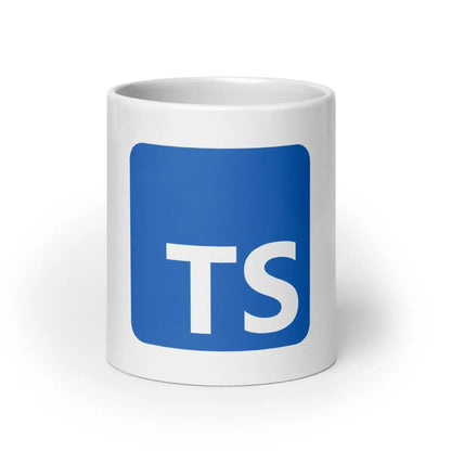 TypeScript Logo on White Glossy Mug - 20 oz