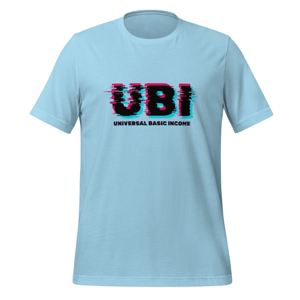 UBI UNIVERSAL BASIC INCOME Glitch T-Shirt (unisex) - Ocean Blue - AI Store