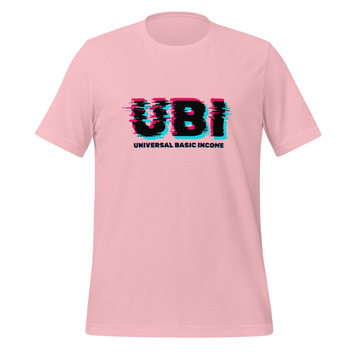 UBI UNIVERSAL BASIC INCOME Glitch T-Shirt (unisex) - Pink - AI Store