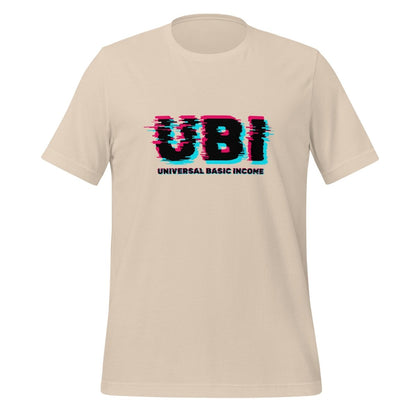 UBI UNIVERSAL BASIC INCOME Glitch T-Shirt (unisex) - Soft Cream - AI Store