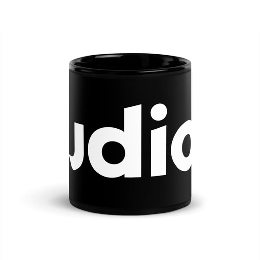 Udio Logo on Black Glossy Mug - AI Store