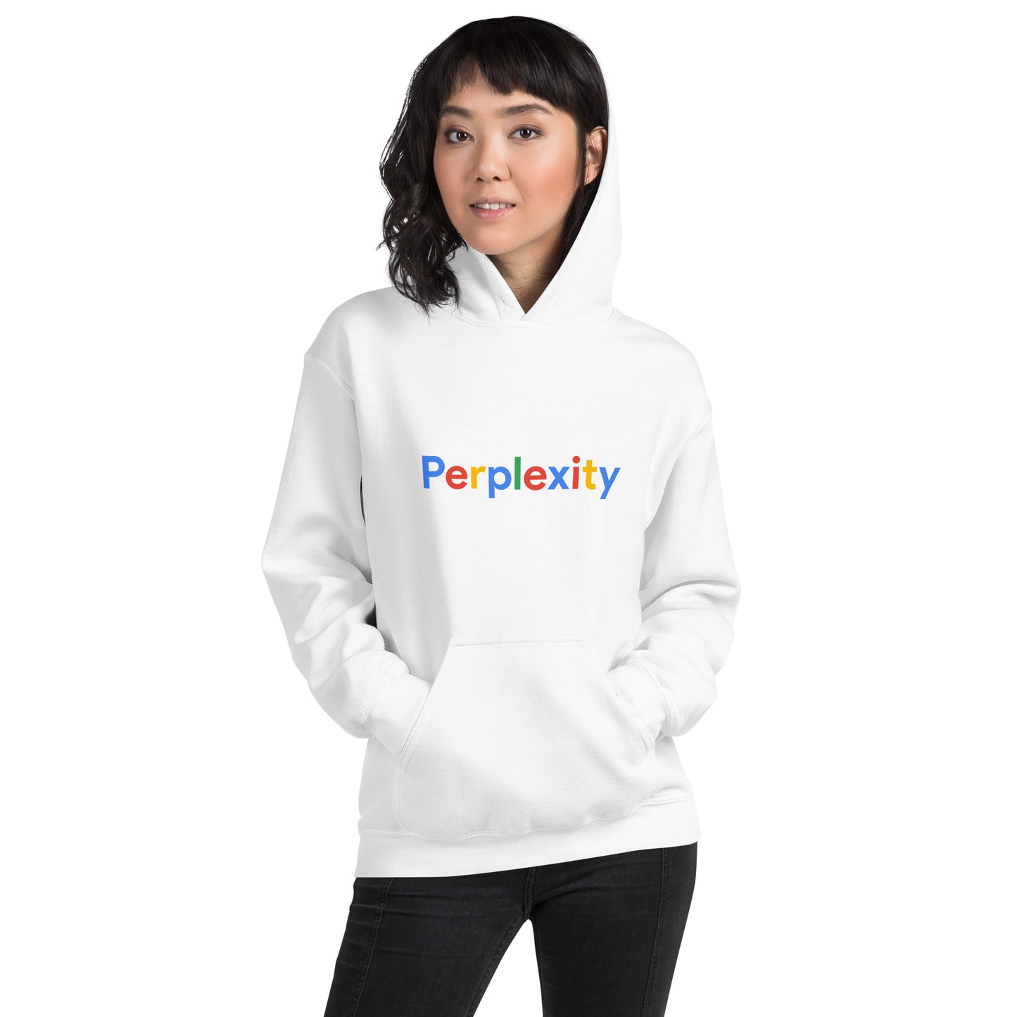 Perplexity Search Logo Hoodie (unisex) - White - AI Store