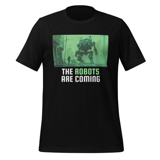 The Robots Are Coming (Green) T - Shirt 2.1 (unisex) - Black - AI Store