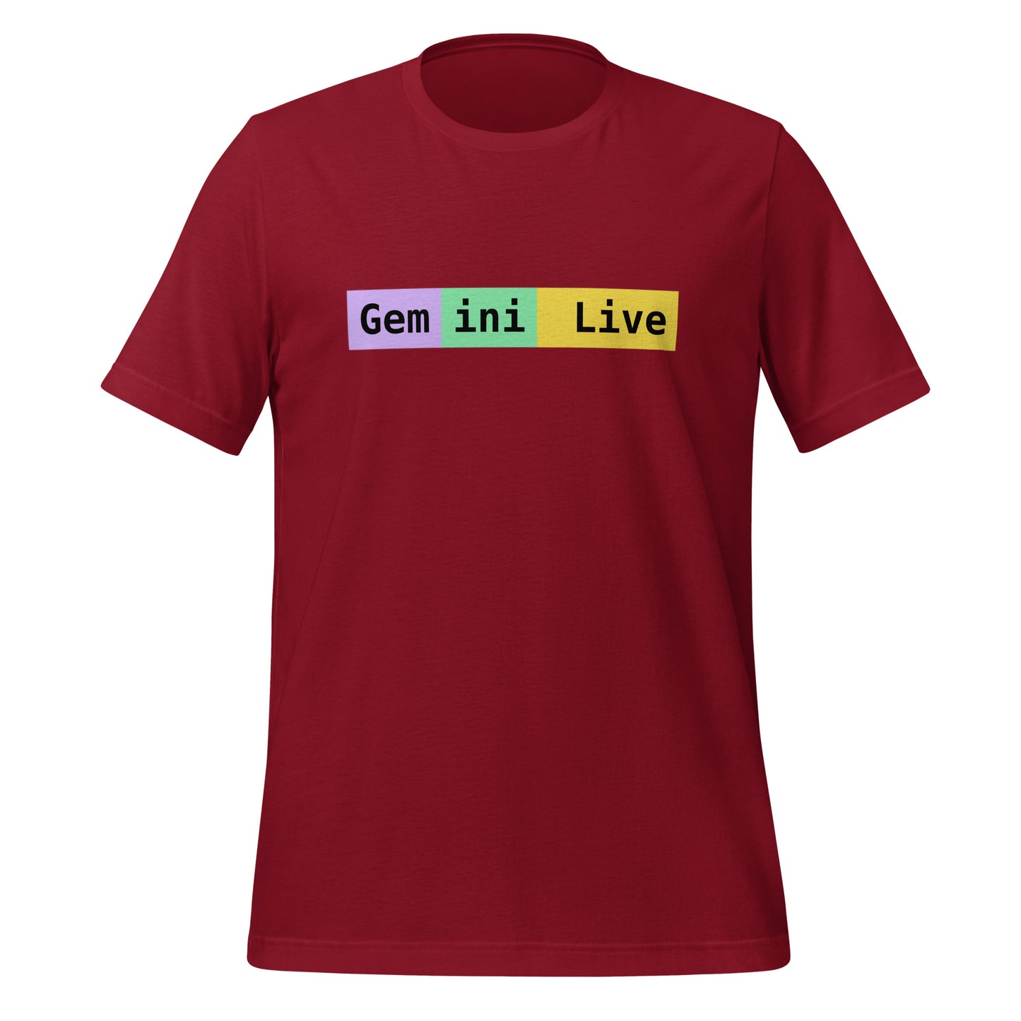 Gemini Live Tokens T-Shirt (unisex) - Cardinal - AI Store