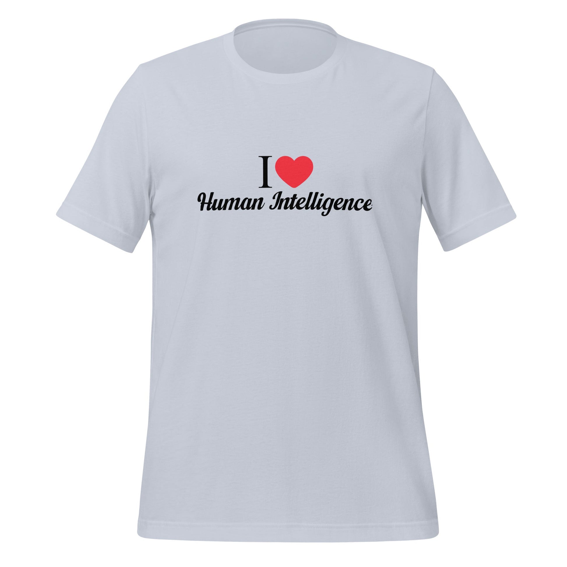 Heart Human Intelligence T-Shirt (unisex) - Light Blue / M + 2024 AI Store Discount Code