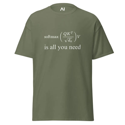 Value Attention is All You Need T-Shirt (unisex) - Military Green / M