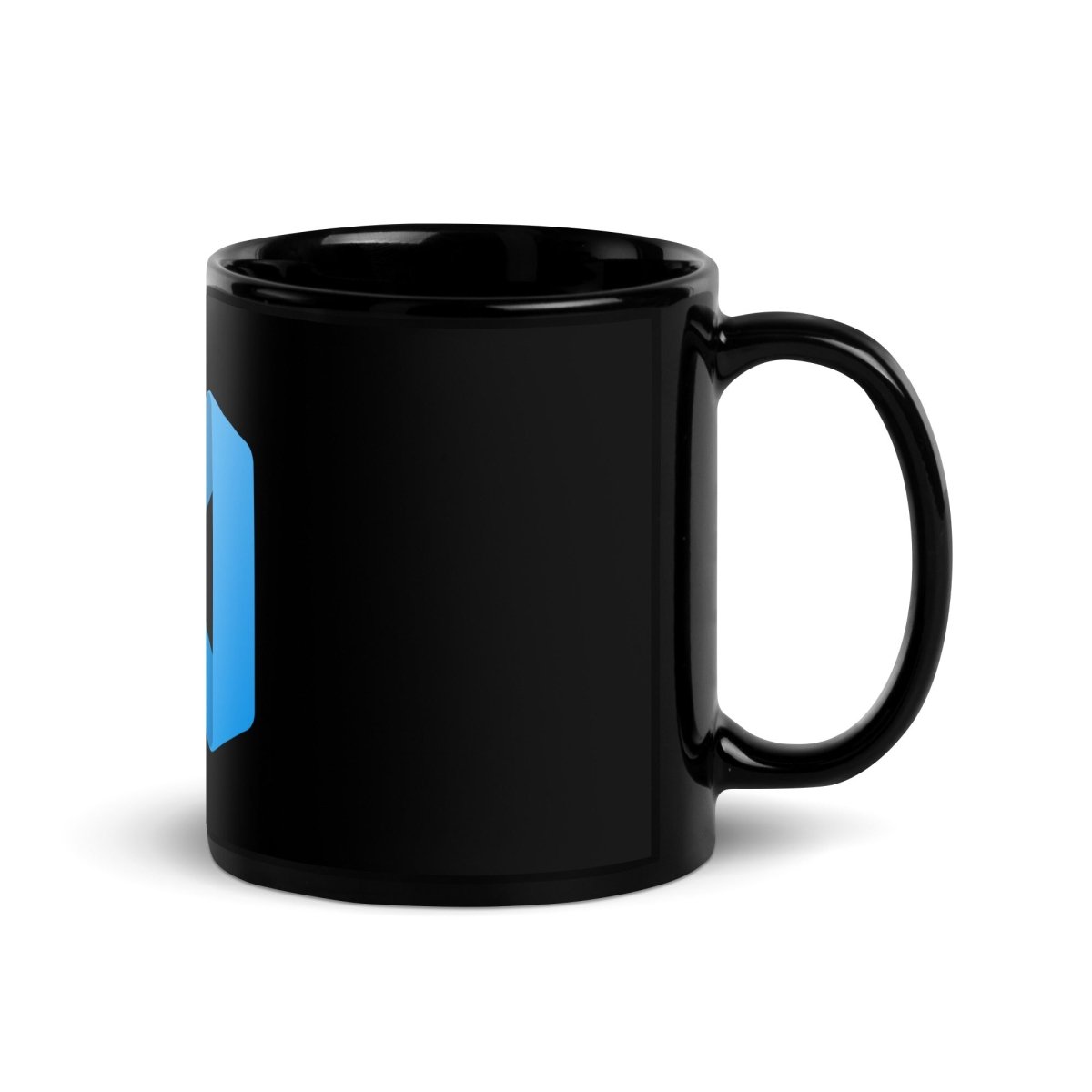 Visual Studio Code Icon on Black Glossy Mug - 11 oz - AI Store