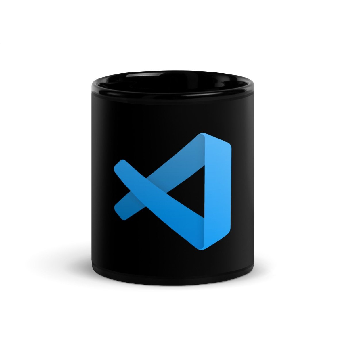 Visual Studio Code Icon on Black Glossy Mug - 11 oz - AI Store